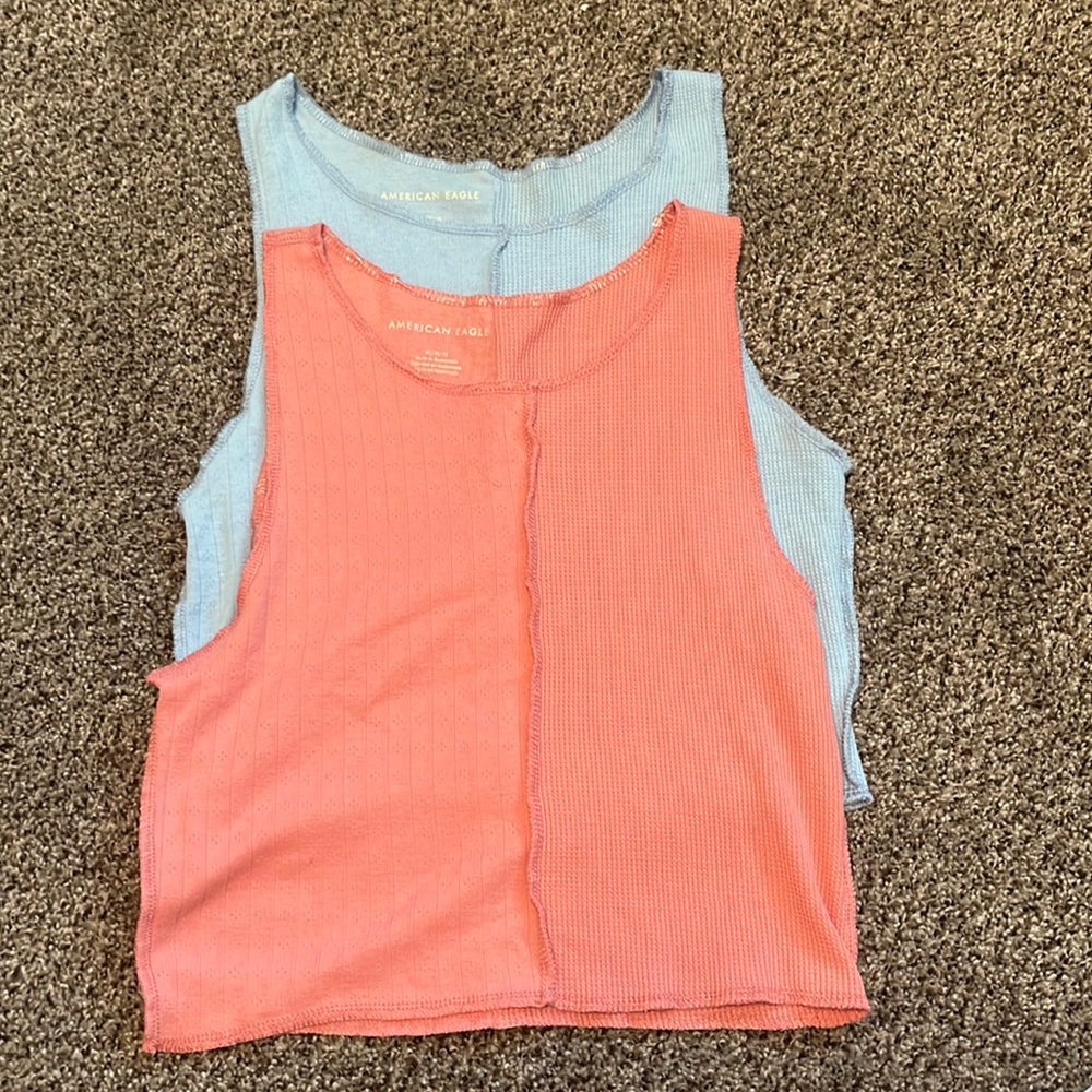 Tank top Bundle! Blue and Pink cropped tank tops